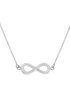 Golden Moments Sterling Silver Rhodium Plated CZ Infinity Necklace - One Size Image 1