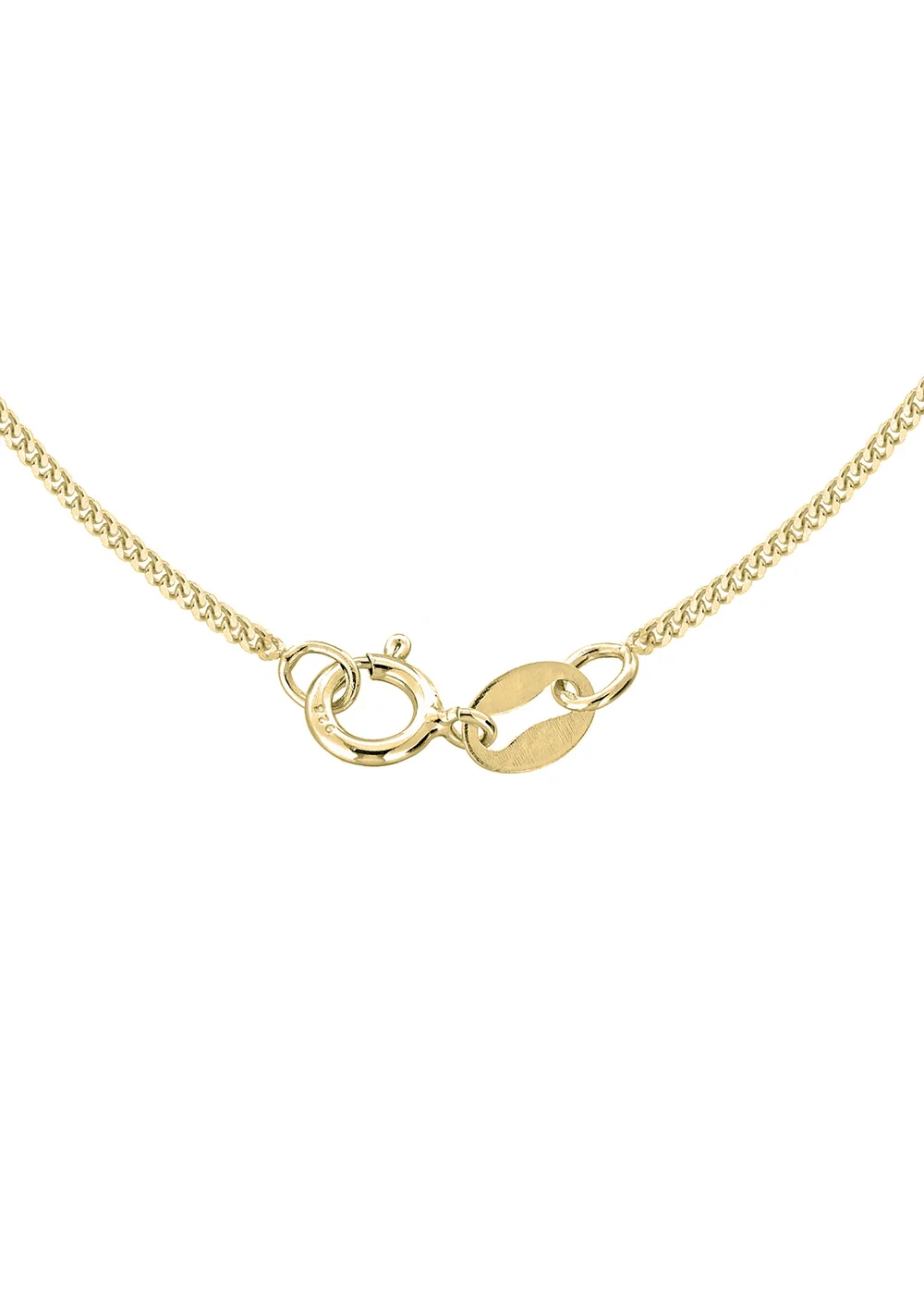 Golden Moments Sterling Silver Yellow Gold Plated Hammered Disc Pendant On Curb Chain - One Size Image 2