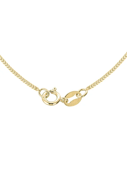 Golden Moments Sterling Silver Yellow Gold Plated Hammered Disc Pendant On Curb Chain - One Size Image 2