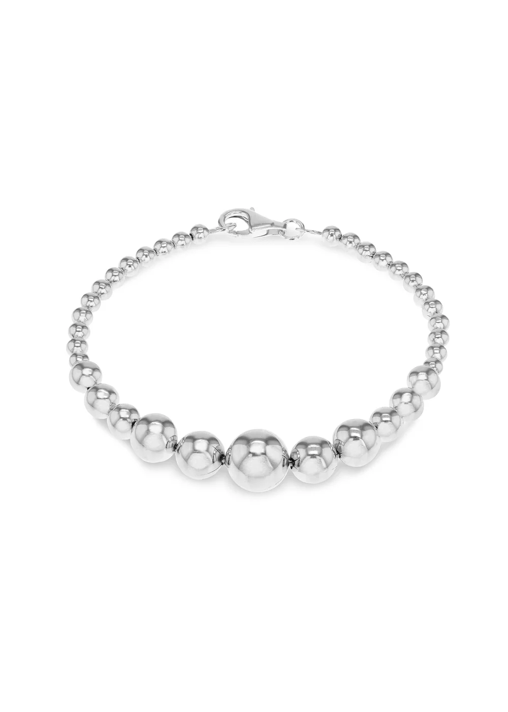 Golden Moments Sterling Silver Graduated Beads Bracelet - One Size Image 1