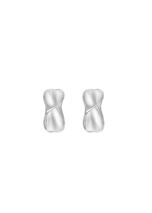 Golden Moments Sterling Silver Twisted Huggy Earrings - One Size Image 2