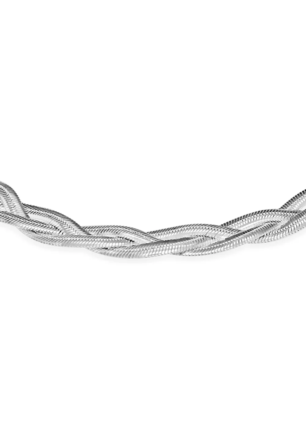 Golden Moments Sterling Silver Plait Flexible Herringbone Bracelet - One Size Image 2