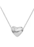 Golden Moments Sterling Silver Puff Heart Necklace - One Size Image 1