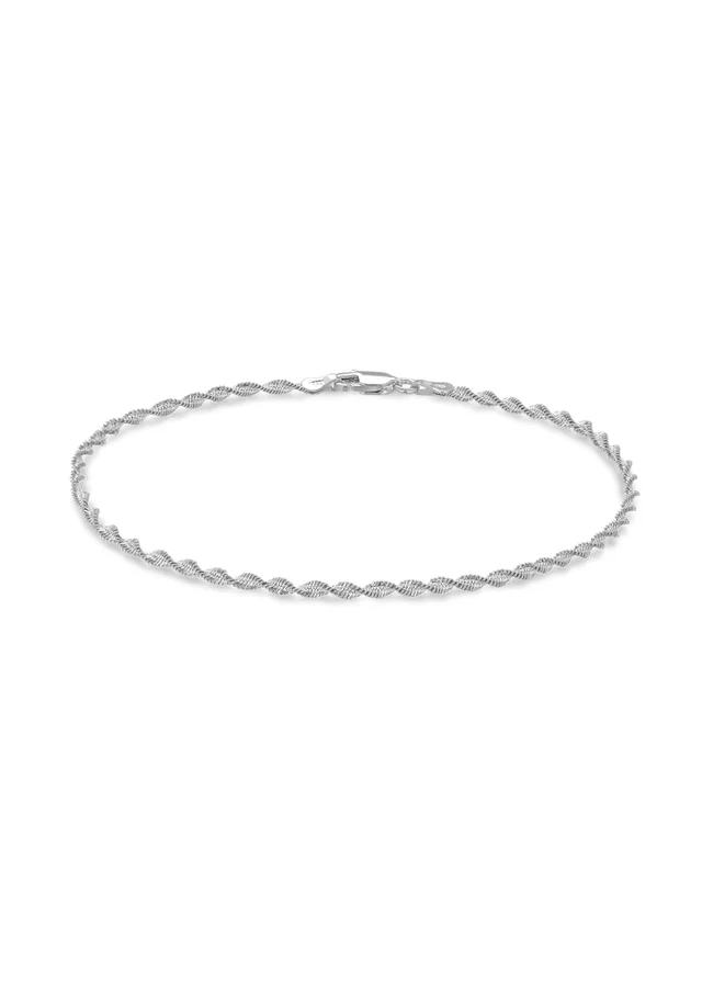 Golden Moments Sterling Silver Twisted Herringbone Bracelet