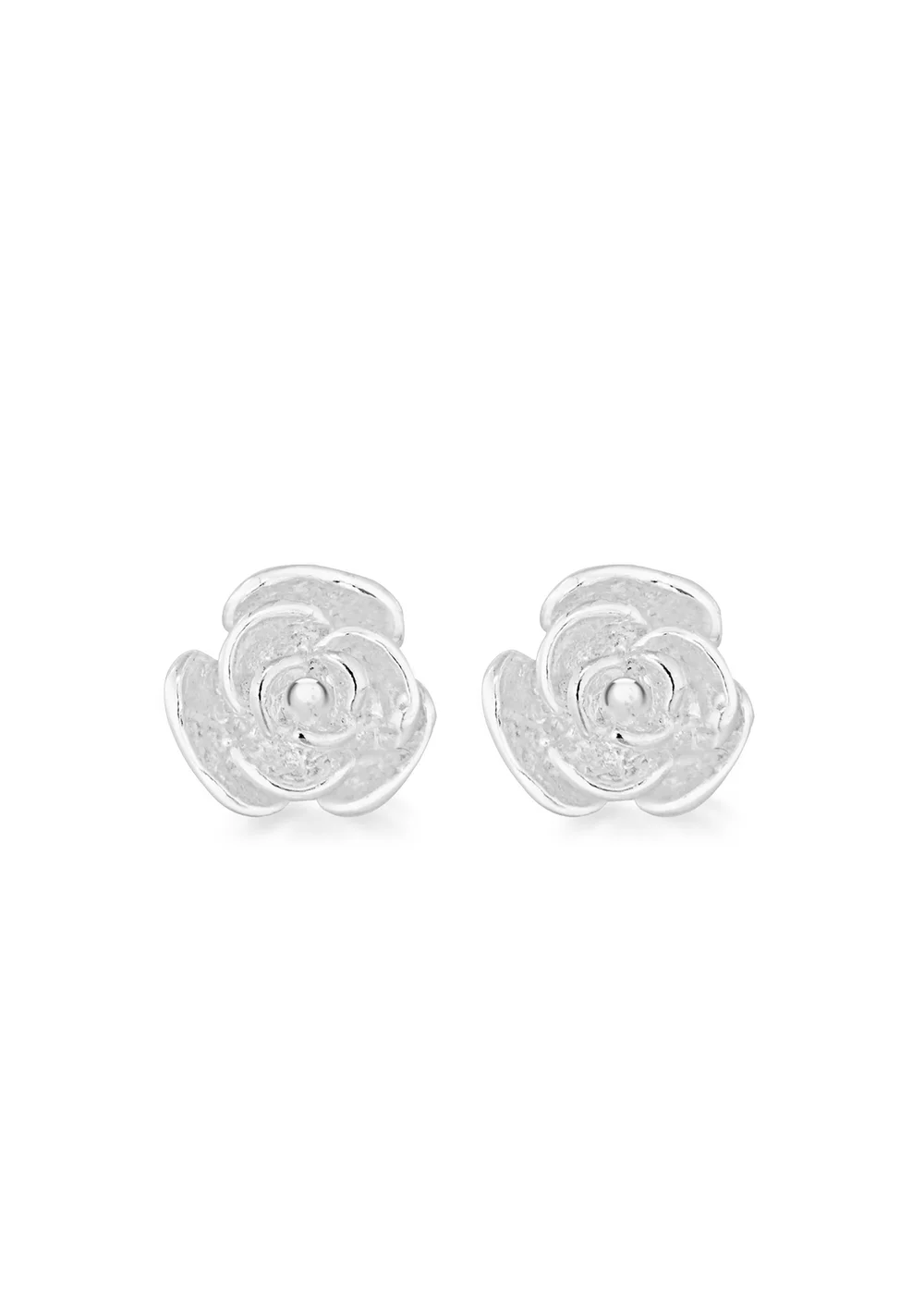 Golden Moments Sterling Silver Rose Stud Earrings - One Size Image 1