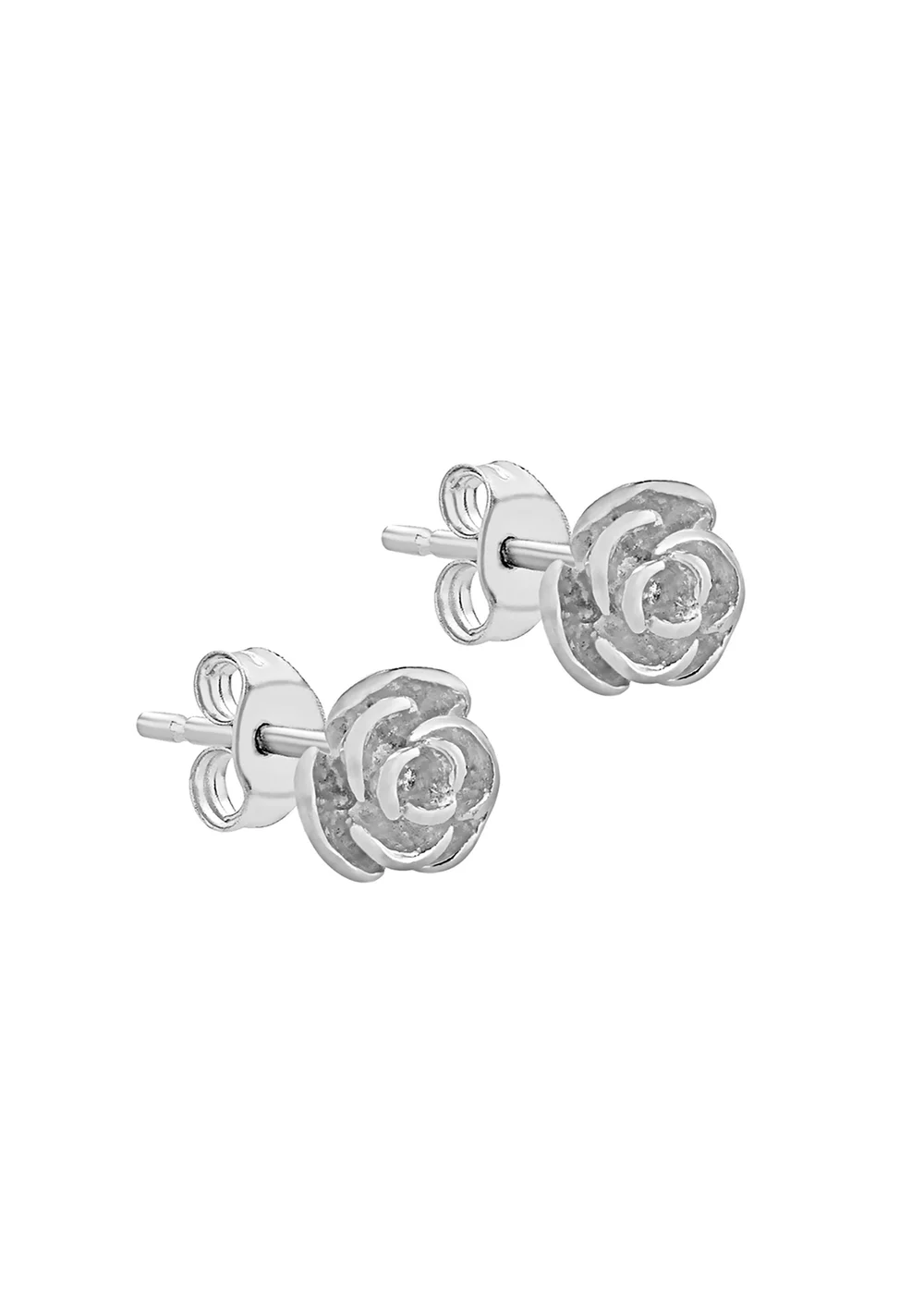 Golden Moments Sterling Silver Rose Stud Earrings - One Size Image 2