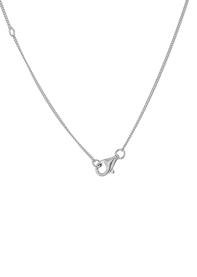 Golden Moments Sterling Silver Rhodium Plated CZ Linked Rings Adjustable Necklace