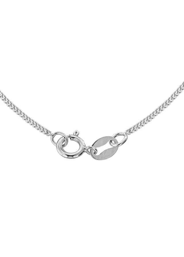 Golden Moments Sterling Silver Angel Round Medal Pendant On Chain