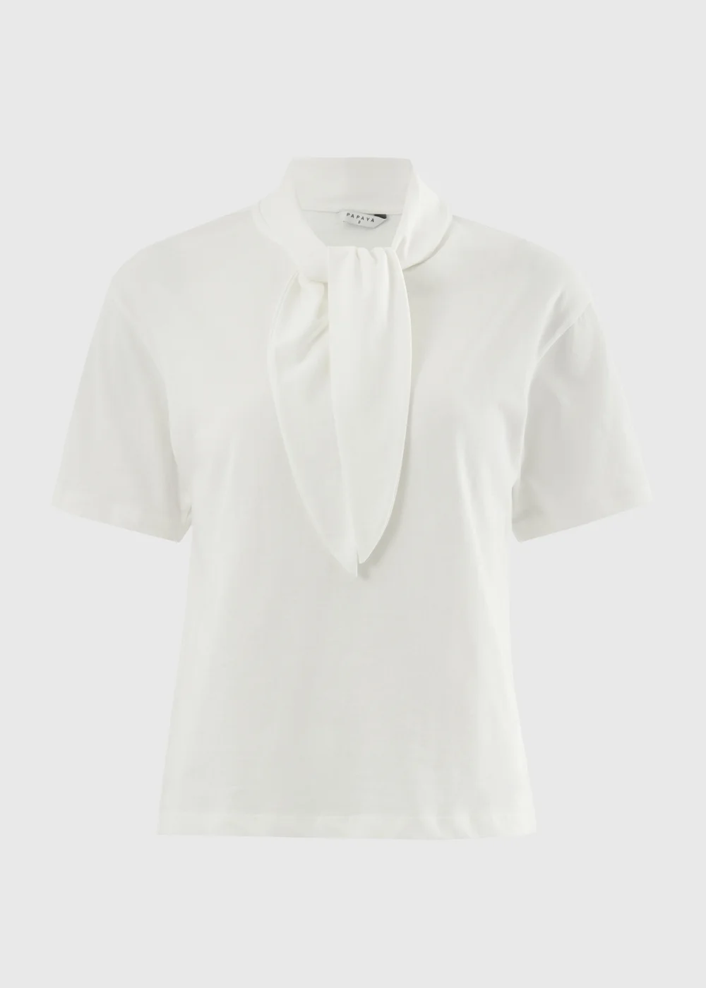 White Scarf Neck T-Shirt - 16 Image 4