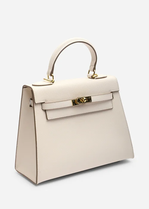 Where's That From Womens Lluvia Top Handle Satchel Mini Tote Bag with Turn-Lock Closure in Cream - One Size Image 1