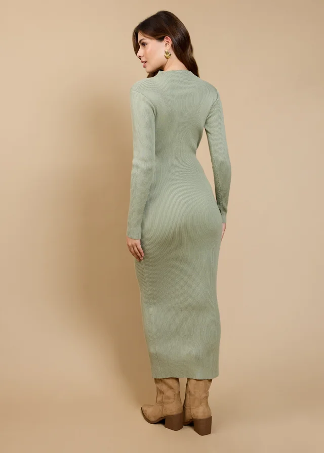Little Mistress Sage Tie Detail Midaxi Dress