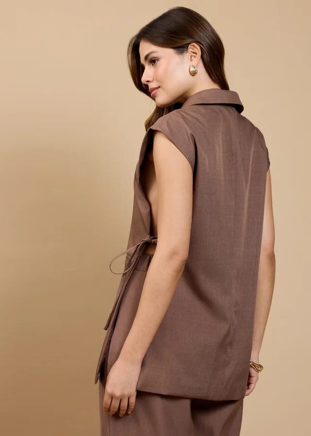 Little Mistress Mink Side Tie Waistcoat