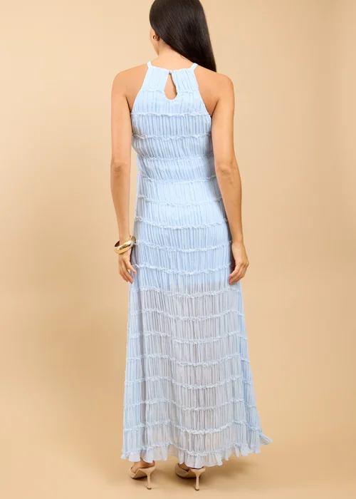 Little Mistress Pale Blue Textured Maxi Dress - 14 Image 2