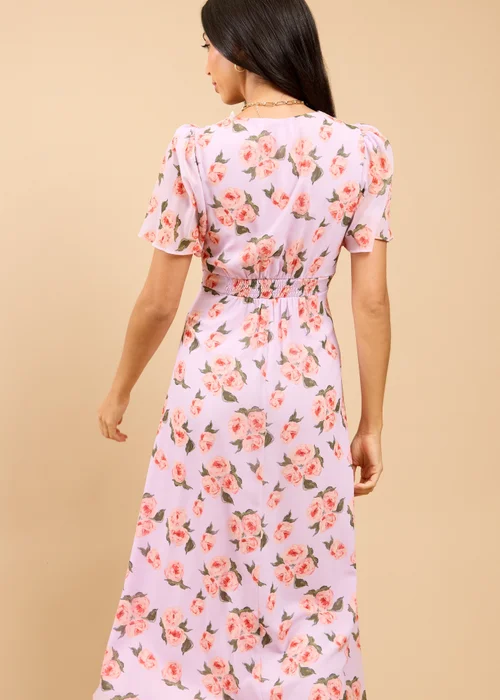 Little Mistress Lilac Floral Print Midaxi Dress - 8 Image 2