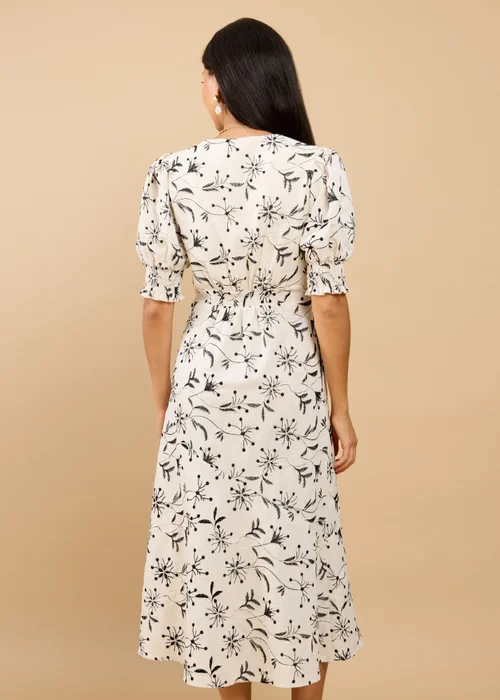 Little Mistress Natural Embroidered Midaxi Dress - 10 Image 2