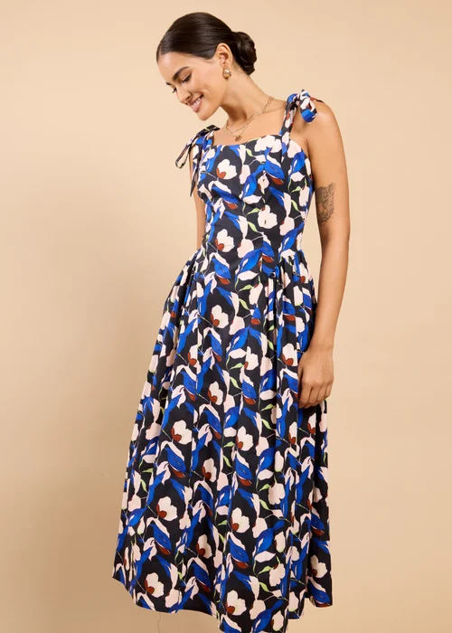 Little Mistress Floral Print Tie Strap Midaxi Dress Vicky Pattison EDIT - 16 Image 4