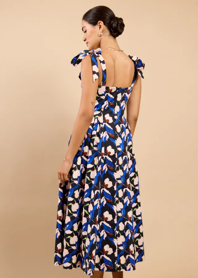 Little Mistress Floral Print Tie Strap Midaxi Dress Vicky Pattison EDIT