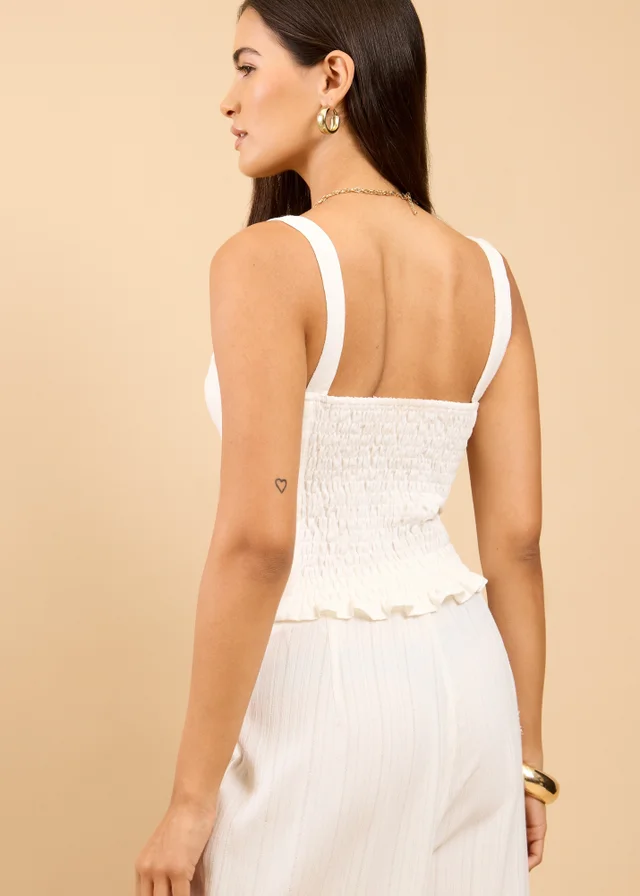 Little Mistress White Side Gather Top Vicky Pattison EDIT