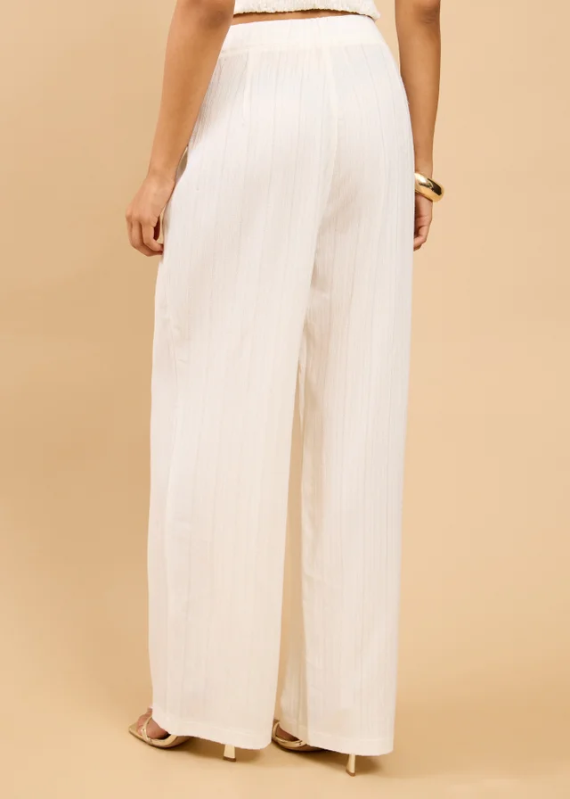 Little Mistress White Wide Leg Trousers Vicky Pattison EDIT