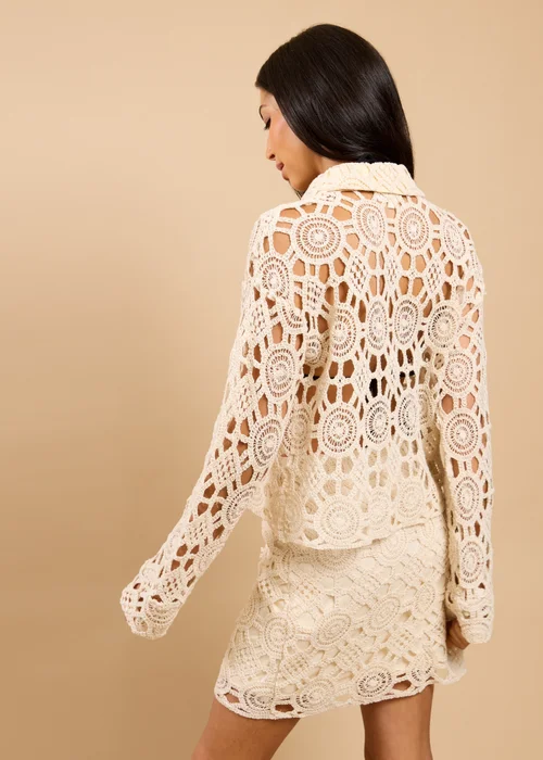 Little Mistress Beige Crochet Shirt - 10 Image 2