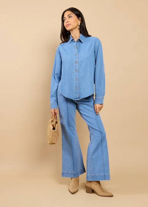 Little Mistress Blue Denim Shirt Vicky Pattison EDIT - XL Image 4