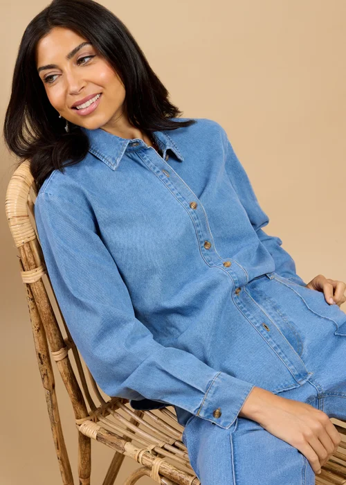 Little Mistress Blue Denim Shirt Vicky Pattison EDIT - XL Image 3