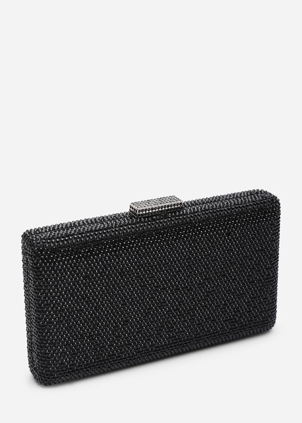 Where's That From Veil Black Embellished Hard-Case Evening Clutch Bag - One Size Image 3