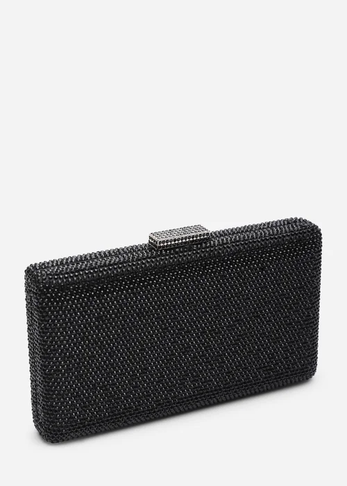 Where's That From Veil Black Embellished Hard-Case Evening Clutch Bag - One Size Image 3