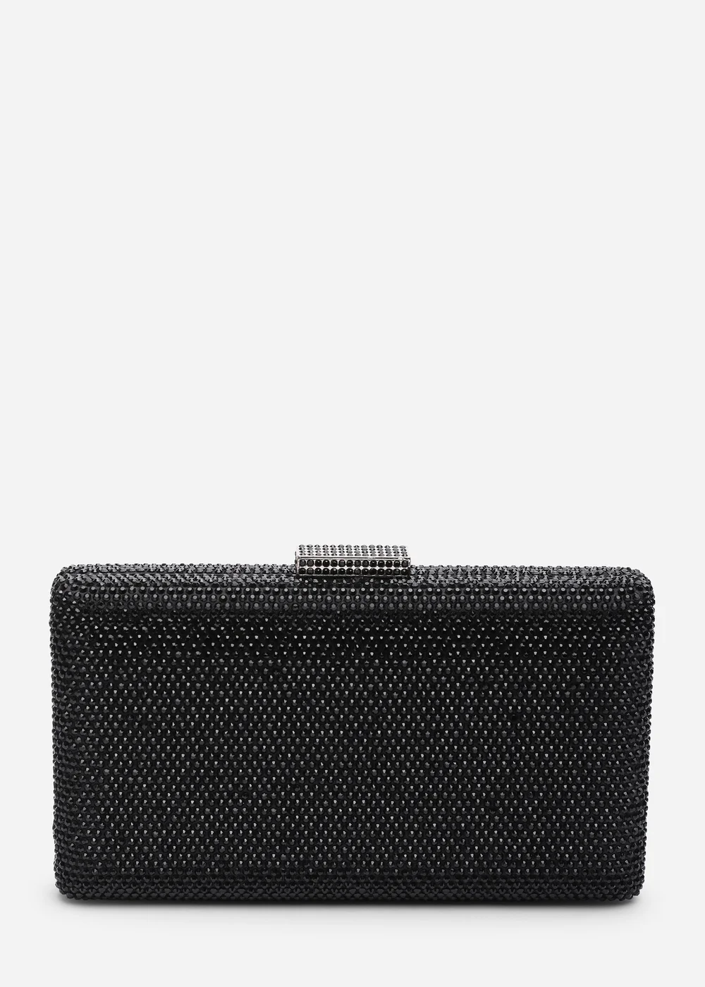 Where's That From Veil Black Embellished Hard-Case Evening Clutch Bag - One Size Image 2