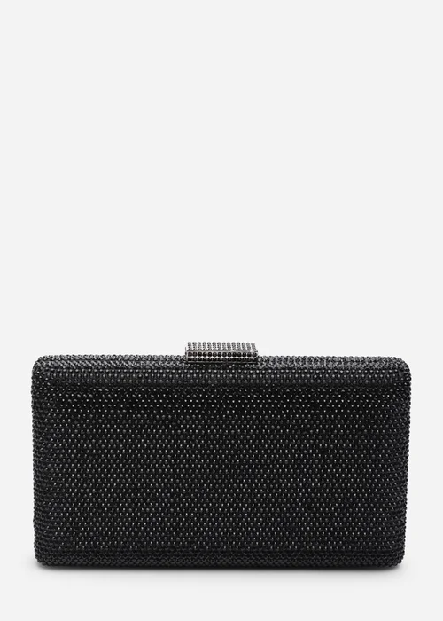 Where's That From Veil Black Embellished Hard-Case Evening Clutch Bag - One Size Image 2