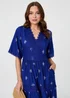 Izabel London Blue Border Print 1/2 Sleeve Maxi Dress - 8 Image 4