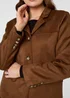 Izabel London Brown Faux Suede Pocket Front Slim Jacket - 12 Image 3