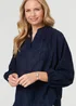 Izabel London Navy Embroidered Layered Long Sleeve Blouse - 20 Image 3
