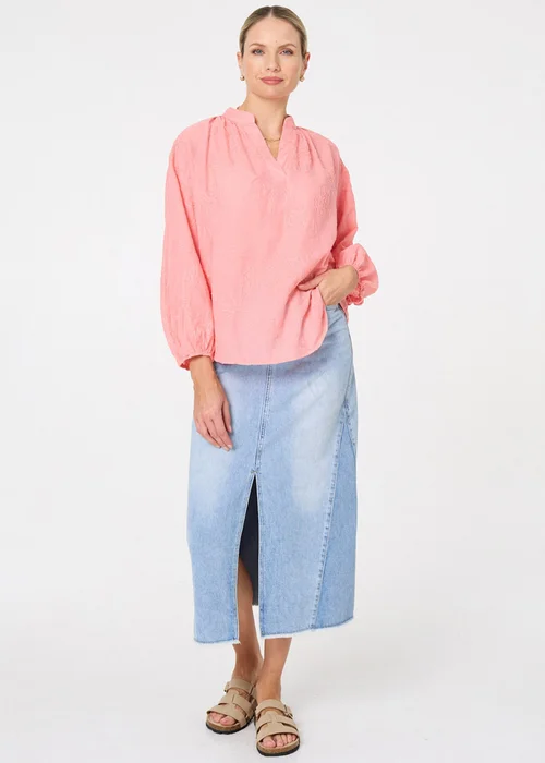 Izabel London Coral Embroidered Layered Long Sleeve Blouse - 12 Image 1