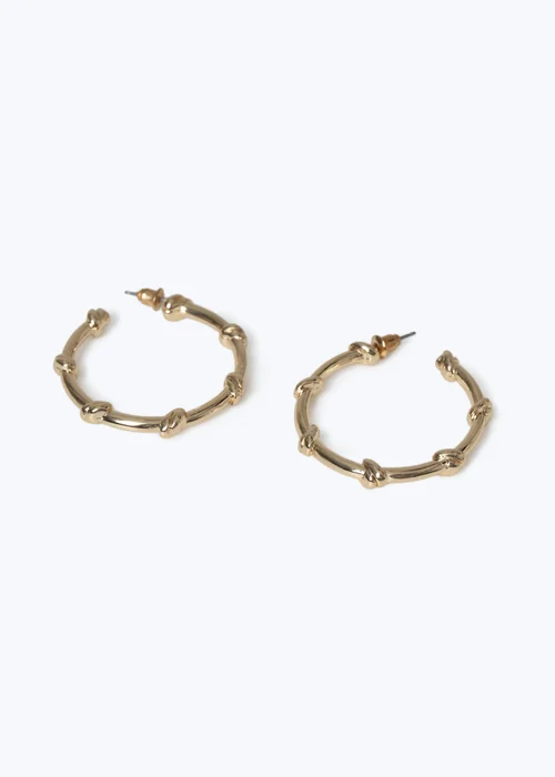 Muse Gold Knot Hoop Earrings - One Size Image 2