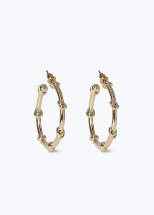 Muse Gold Knot Hoop Earrings - One Size Image 1