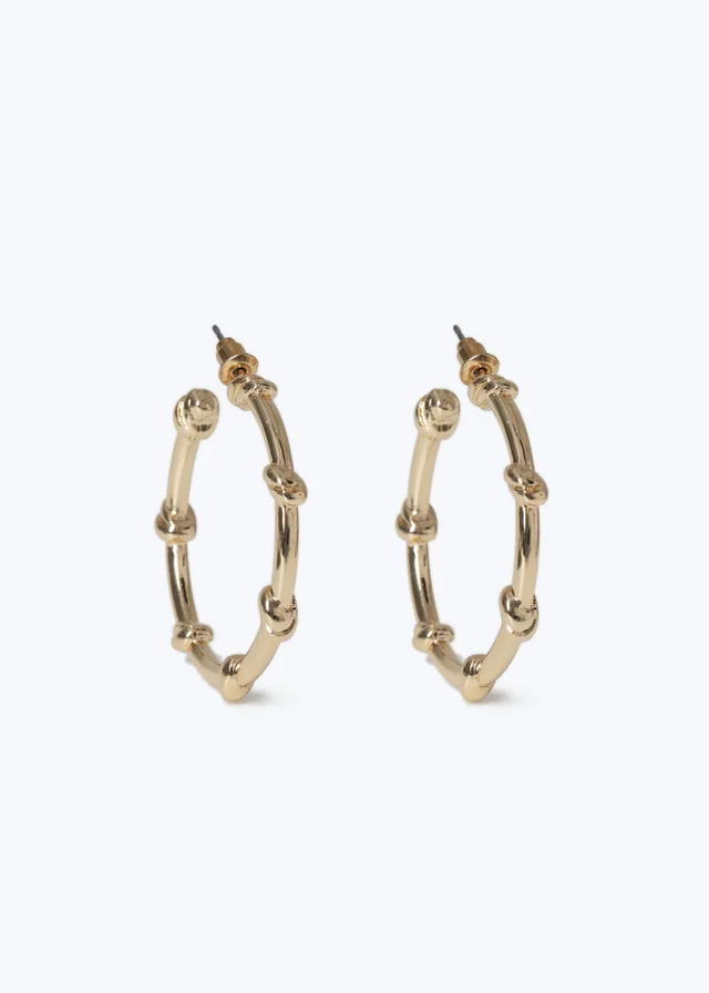 Muse Gold Knot Hoop Earrings