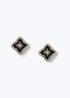 Muse Black Pointed Stud Earrings - One Size Image 1
