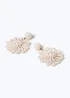 Muse White Beaded Flower Drop Earrings - One Size Image 2