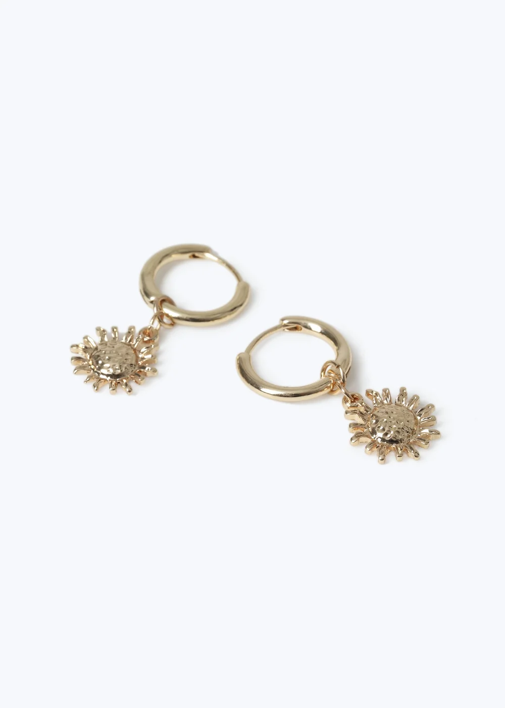 Muse Gold Hoop Sun Drop Earrings - One Size Image 2