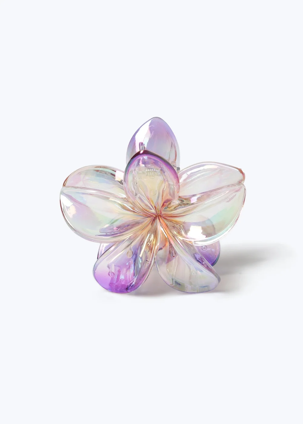 Muse Purple Shiny Hibiscus Flower Claw Clip - One Size Image 1