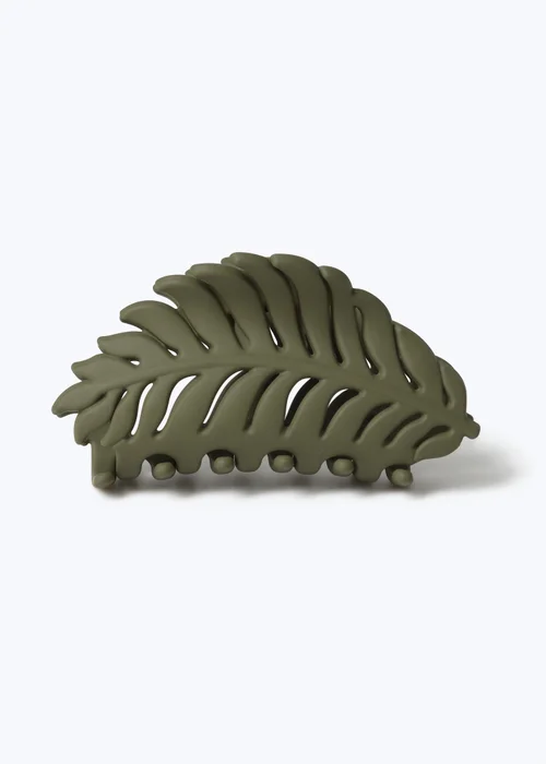 Muse Khaki Leaf Claw Clip - One Size Image 1