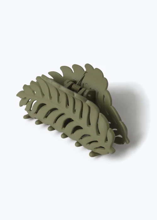 Muse Khaki Leaf Claw Clip - One Size Image 2