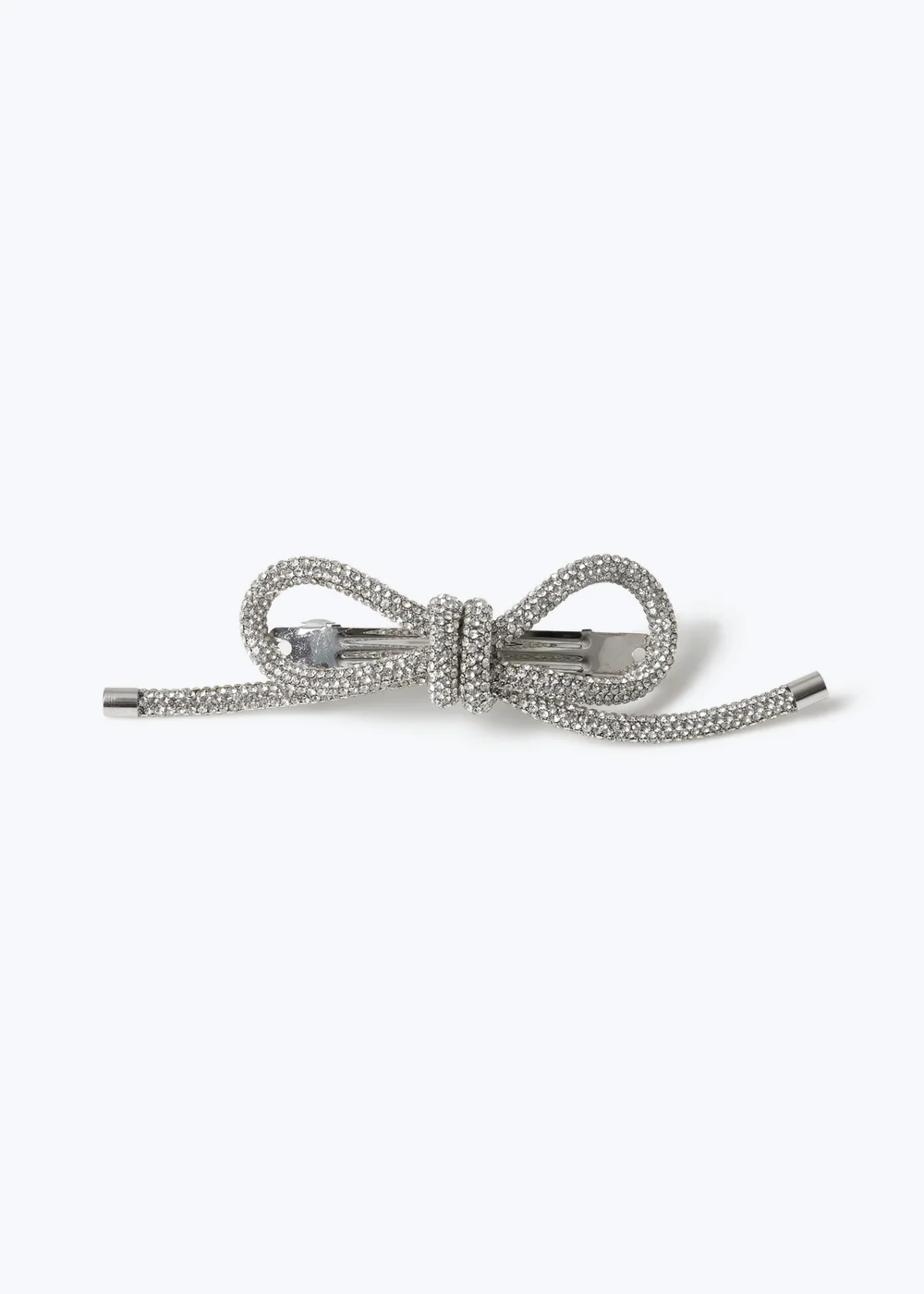 Muse Silver Diamante Jelly Bow Clip - One Size Image 1
