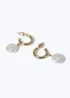 Muse Gold Pearl Mini Drop Hoop Earrings - One Size Image 2
