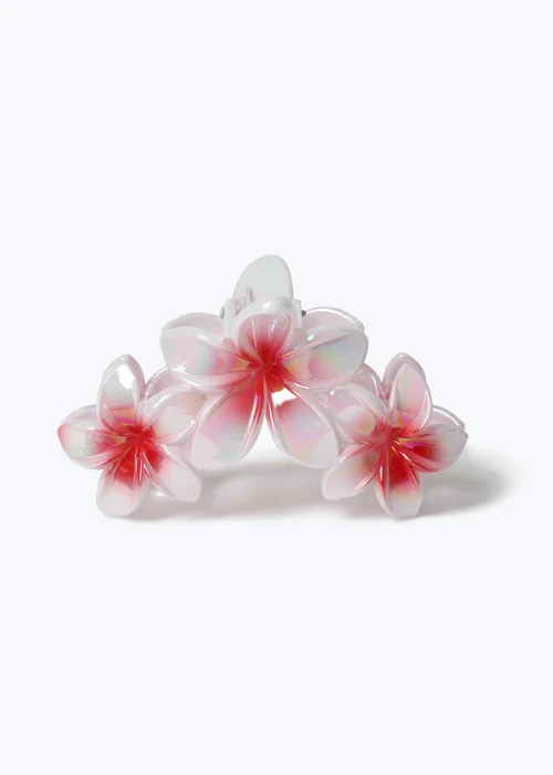 Muse White Triple Flower Claw Clip - One Size Image 1