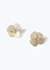 Muse Gold Filigree Flower Stud Earrings - One Size Image 2