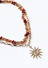 Muse Gold Multirow Beaded Sun Necklace - One Size Image 2