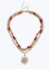 Muse Gold Multirow Beaded Sun Necklace - One Size Image 1