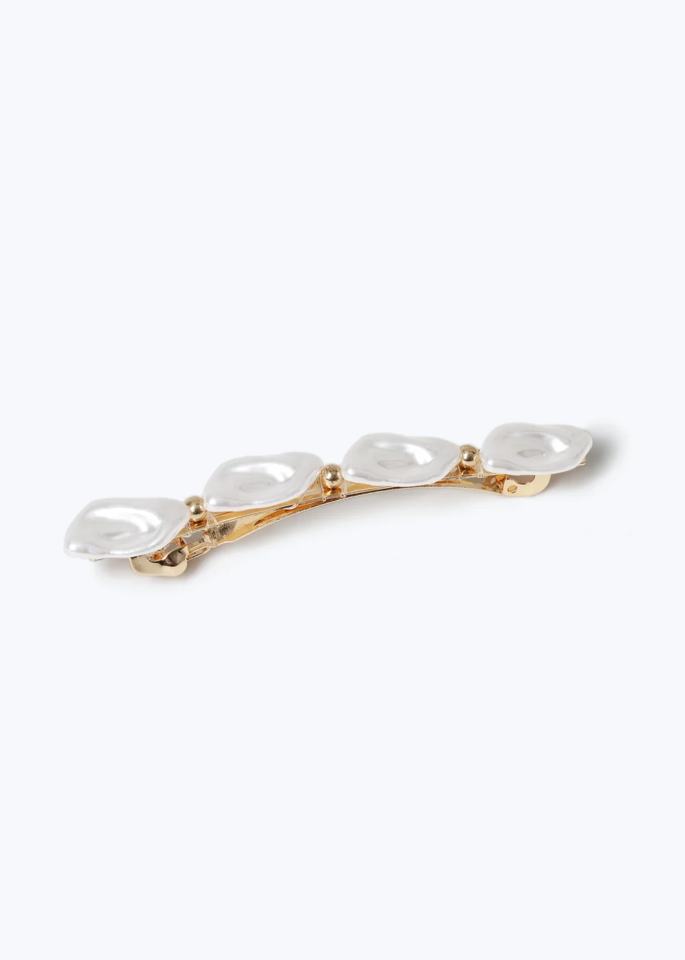 Muse Gold Pearl Barrette Clip - One Size Image 2